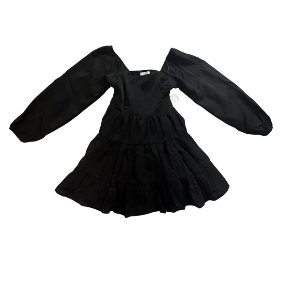 Altar’d State Women’s Black Tiered Long-Sleeve Dress With Tie Back Size M - New - Picture 2 of 11